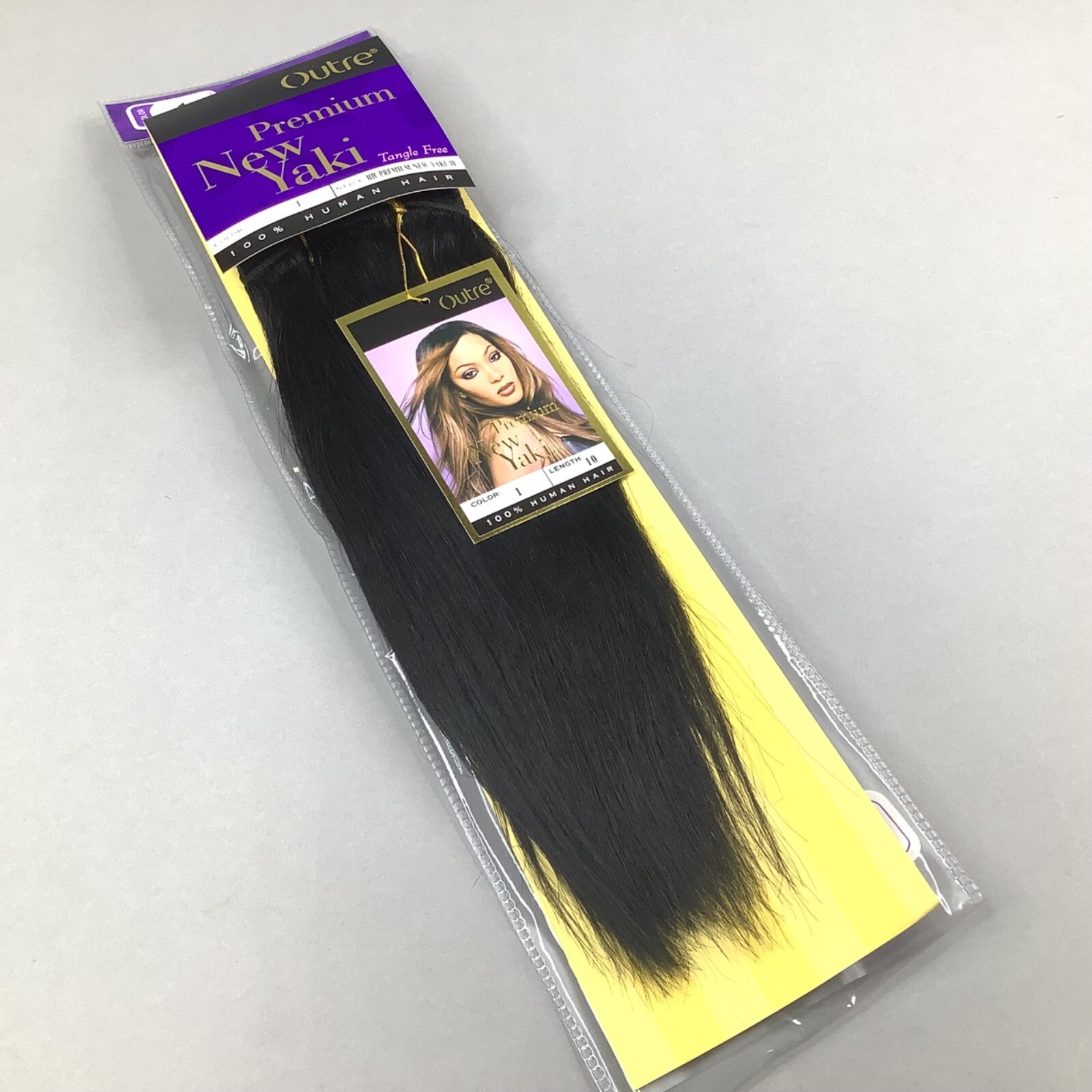 New Yaki #1 Jet Black 10” Straight 100% Human Hair Extensions