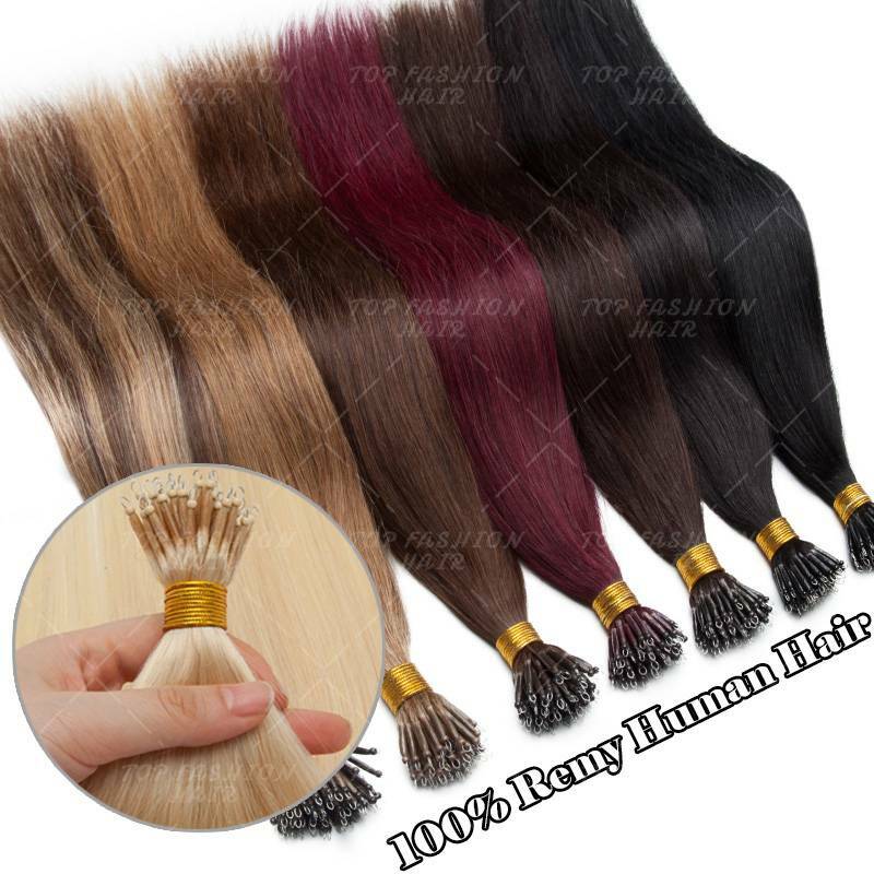 THICK Russian Nano Ring Micro beads Tip 100% Remy Human Hair Extensions 1g/s D02