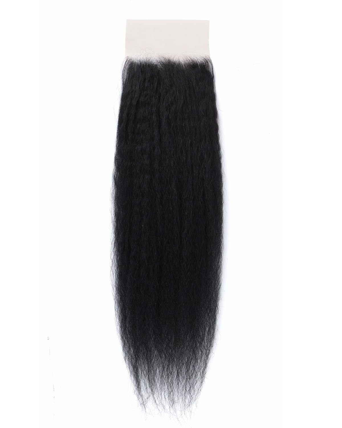 Lace Closure Human Hair 16 Inch Kinky Straight 4×4 Transparent Yaki Natural