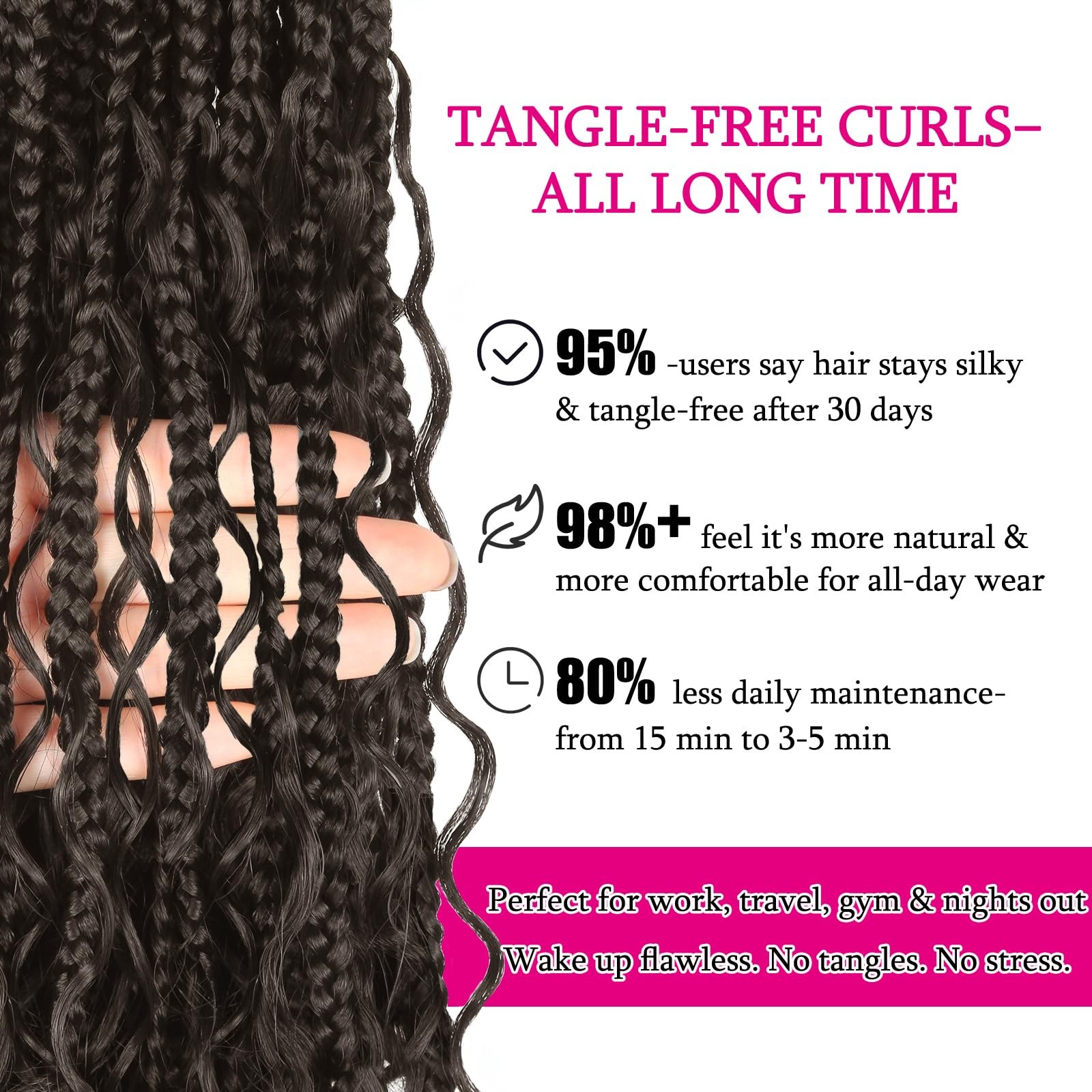 Haftaluv Boho Crochet Braids Pure Protein Fiber Close To Human Hair 18 Inch 3