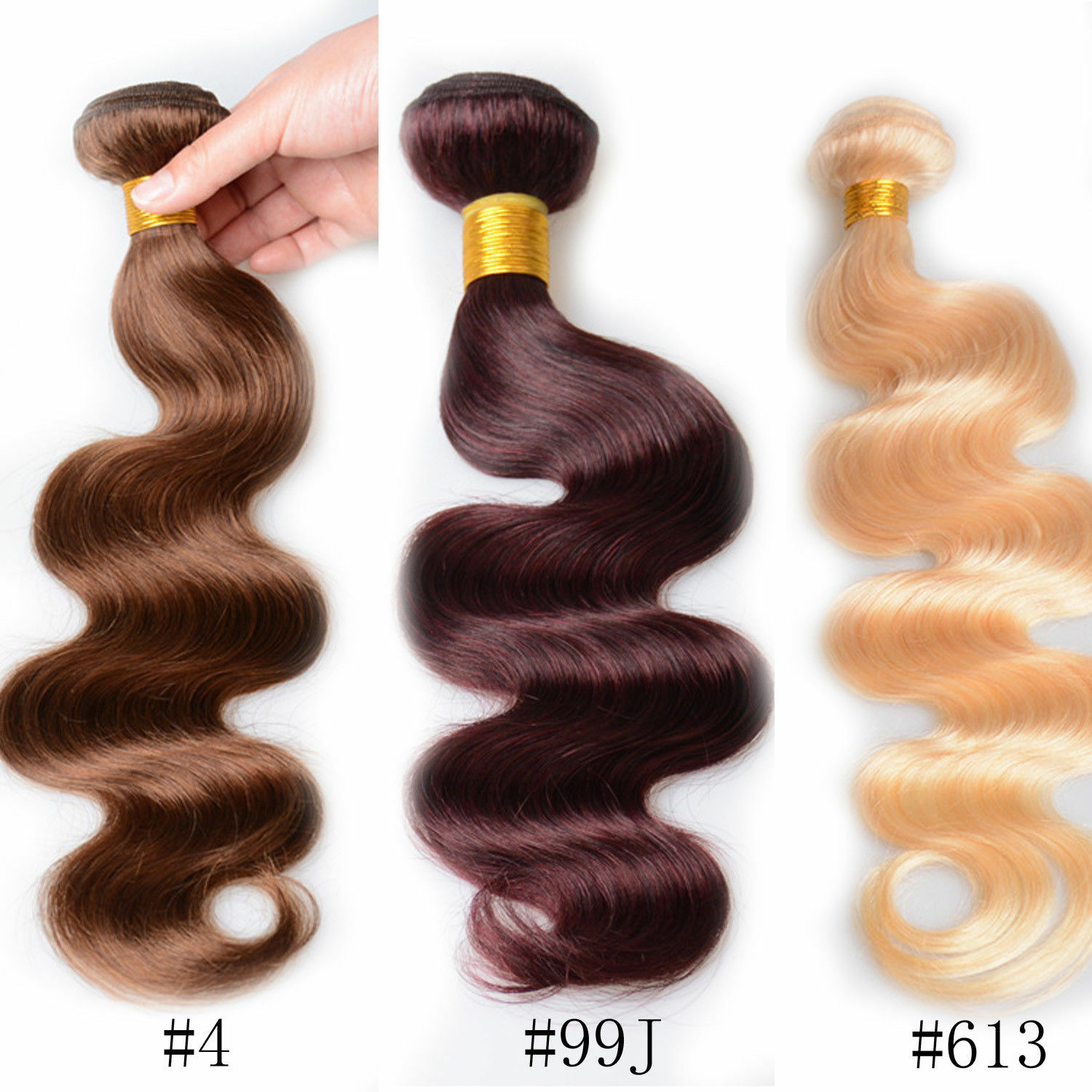 Brazilian Indian Wavy Human Hair Weave Virgin Remy Sew In Body Wave 1 or 3 Bundl