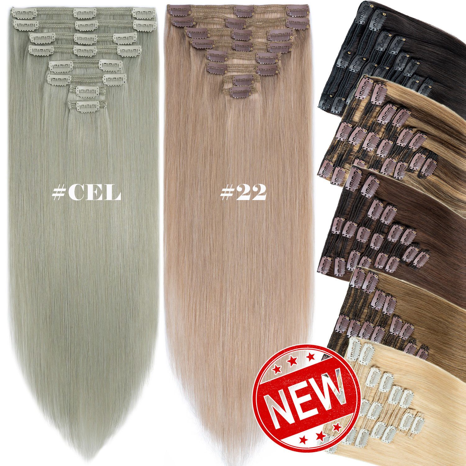 Double Weft 170G+ Clip In Real Remy Human Hair Extensions Full Head THICK Brown