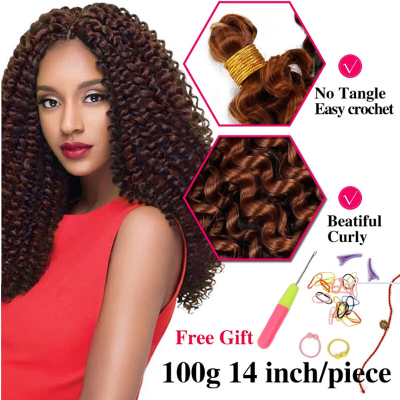 Afro Kinky Curly Hair Water Wave Crochet Braid Deep Weaving Synthetic Extension