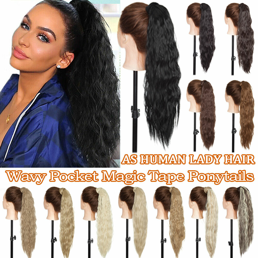 1Pcs Hair Ponytail Clip In Hair Extensions Wrap Around Pony tail Long as Human H
