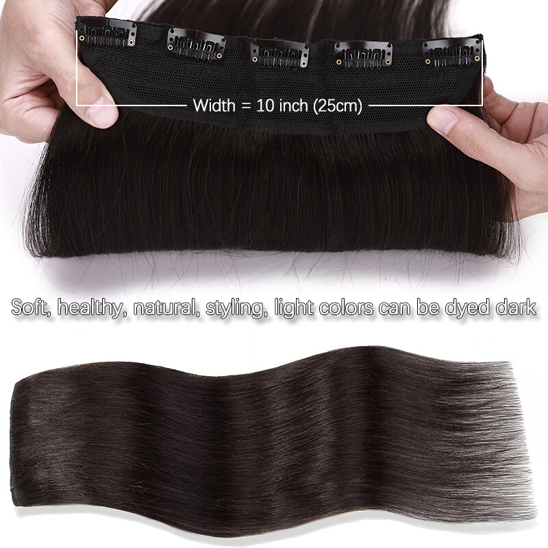 Thick 100% Real Remy Human Hair Extensions Clip In One Piece Half Head 8”-24”