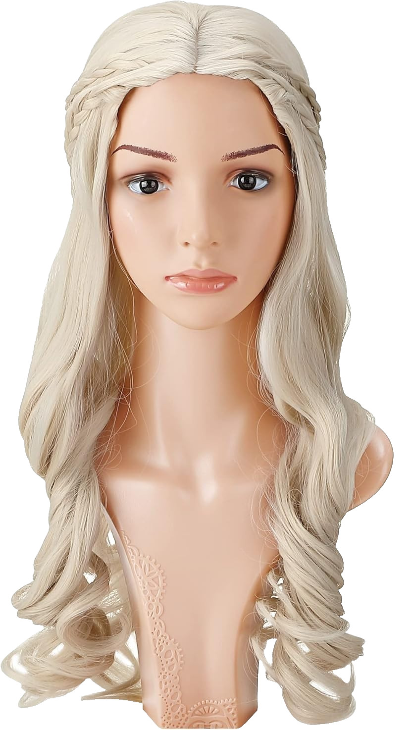 Enhon NEW 24″ Long Blond Wig w/Braid Costume Cosplay Party Halloween Princess