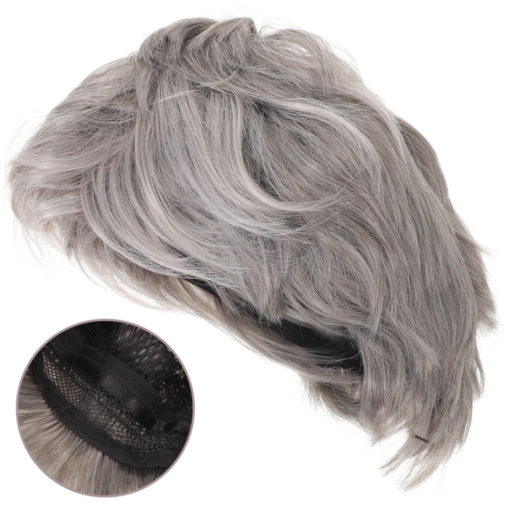 Hairpiece For Men High Temperature Fiber Men 1Set 8.7X7.9X5.1In