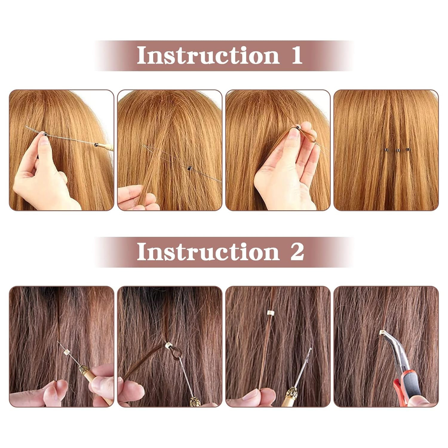 100Pcs 5Mm Silicone Lined Micro Ring Beads for Hair Extensions 5Colors Apply (10