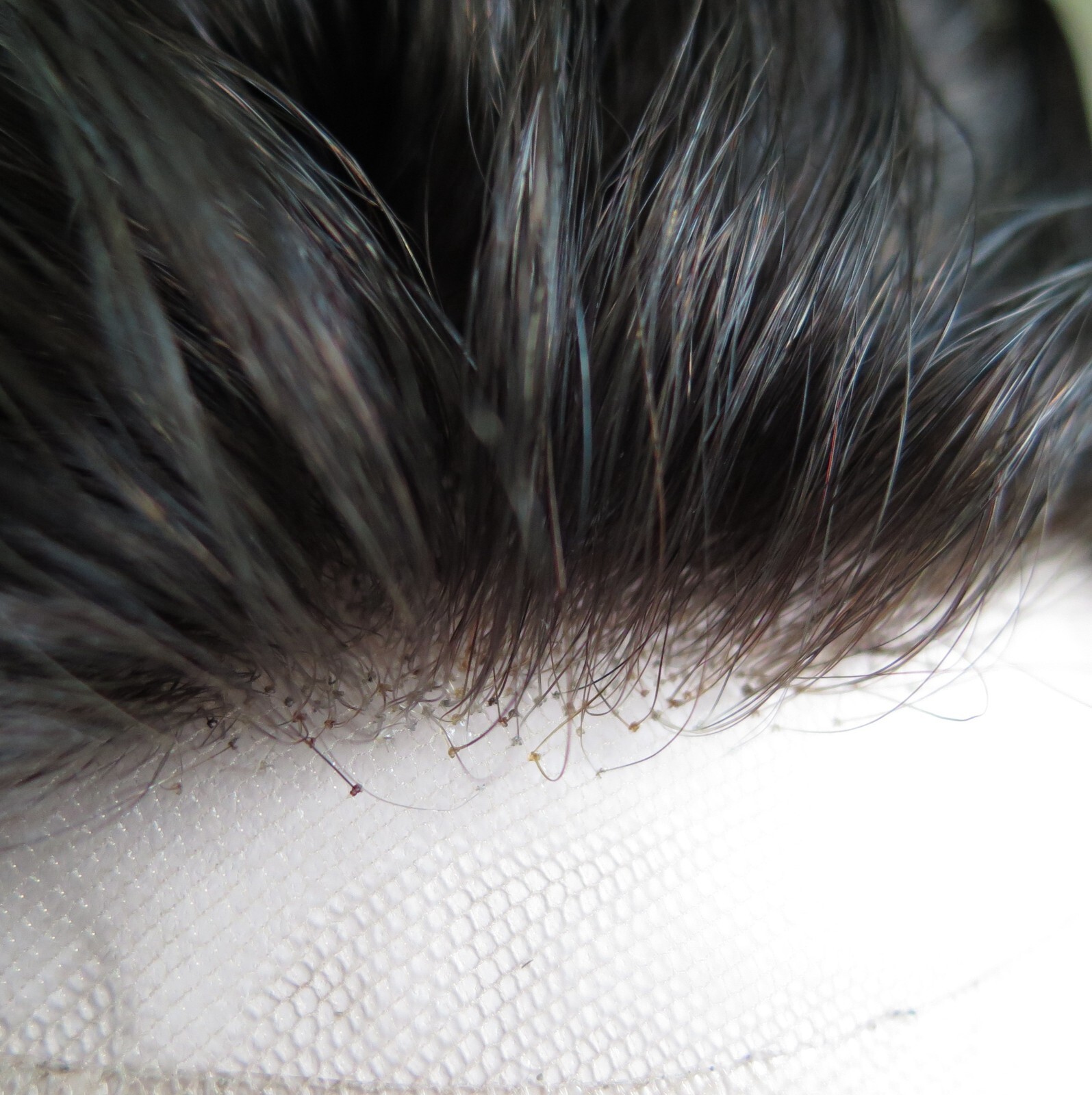 French Lace front Hair Replacement System Skin Sides Mens Toupee Black Hairpiece