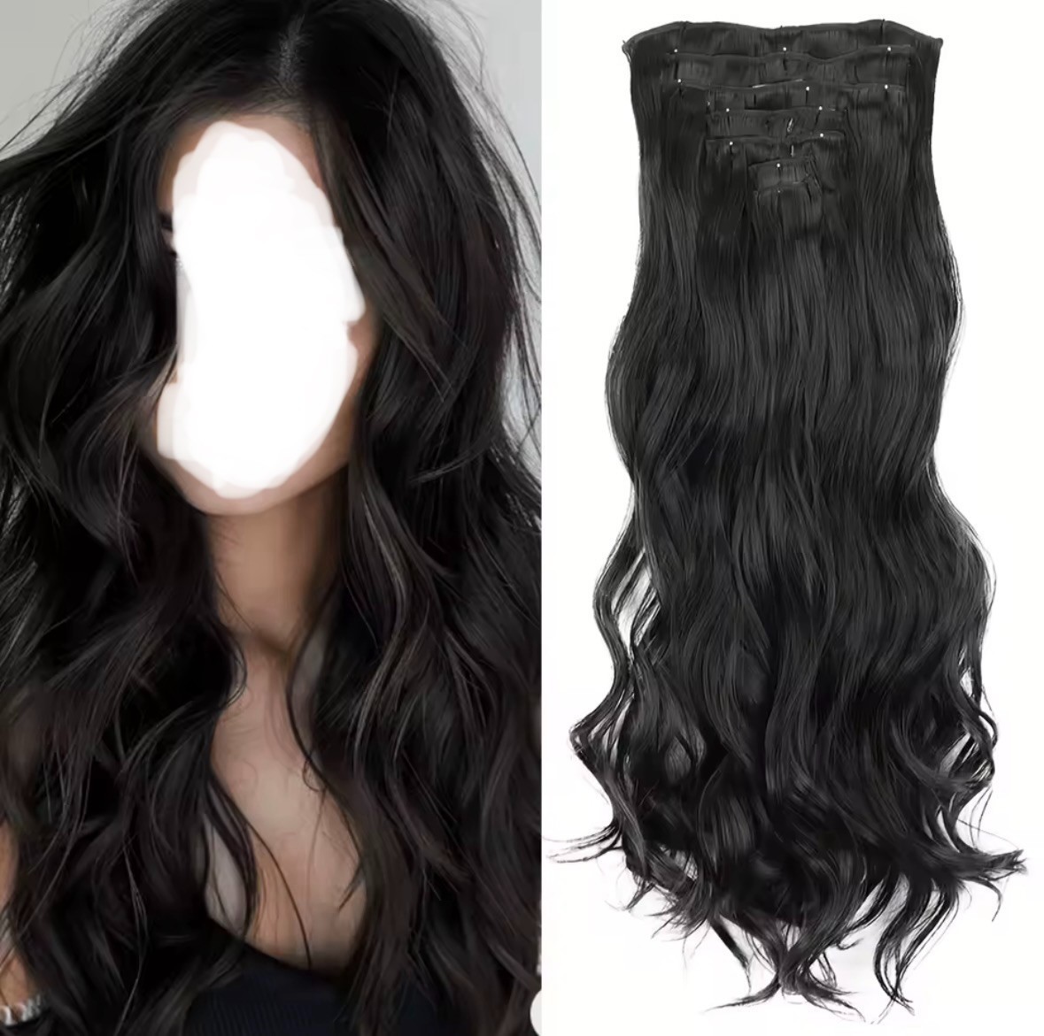 7 Pcs Hair Extension Heat Resistant Fiber for Women Hairstyle