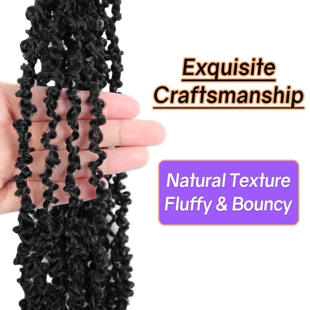 8 Inch 10 Packs Yanky Twist Crochet Hair Pre-twisted Natural Black Kinky Mini…