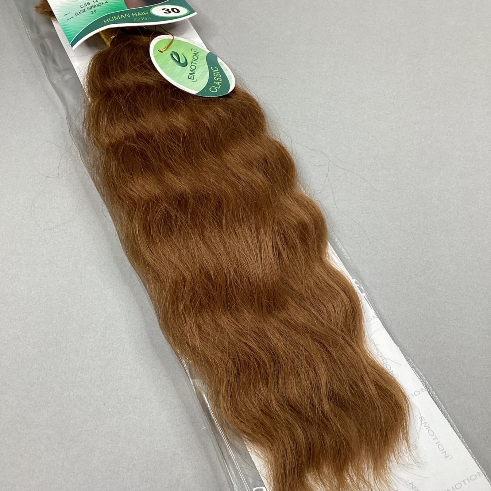 14” Honey Brown #30 Super Wave Bulk Micro Braiding Blend Hair
