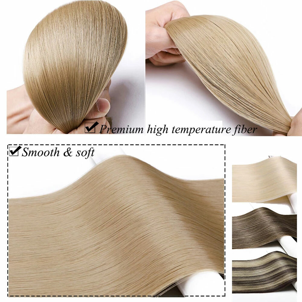 1Pcs Long Full Head Clip in 100% Natural Hair Extensions as Human Real Thick HYT