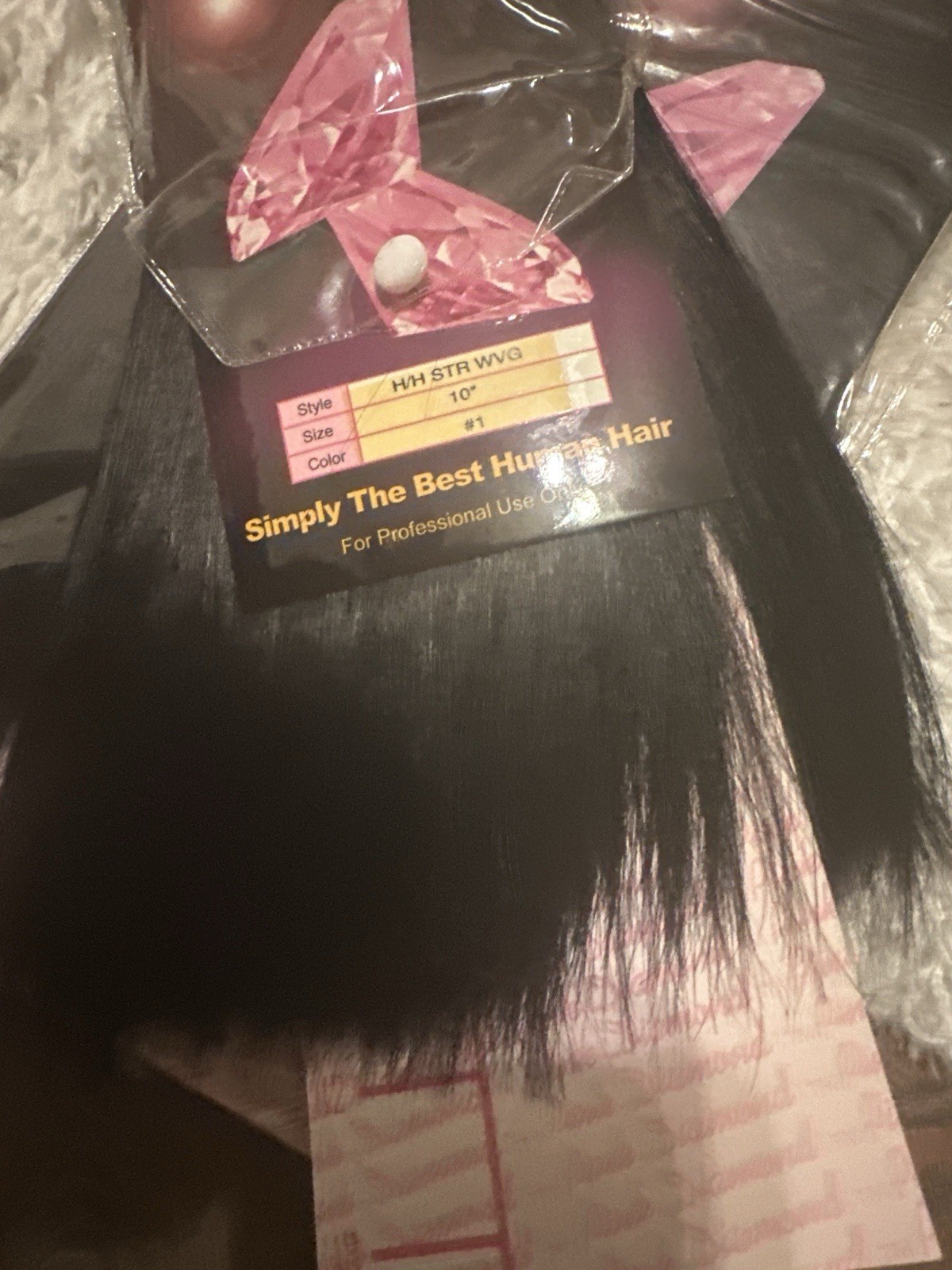 Pink Diamond 100% Human Hair Straight Weave – 10” Color #1