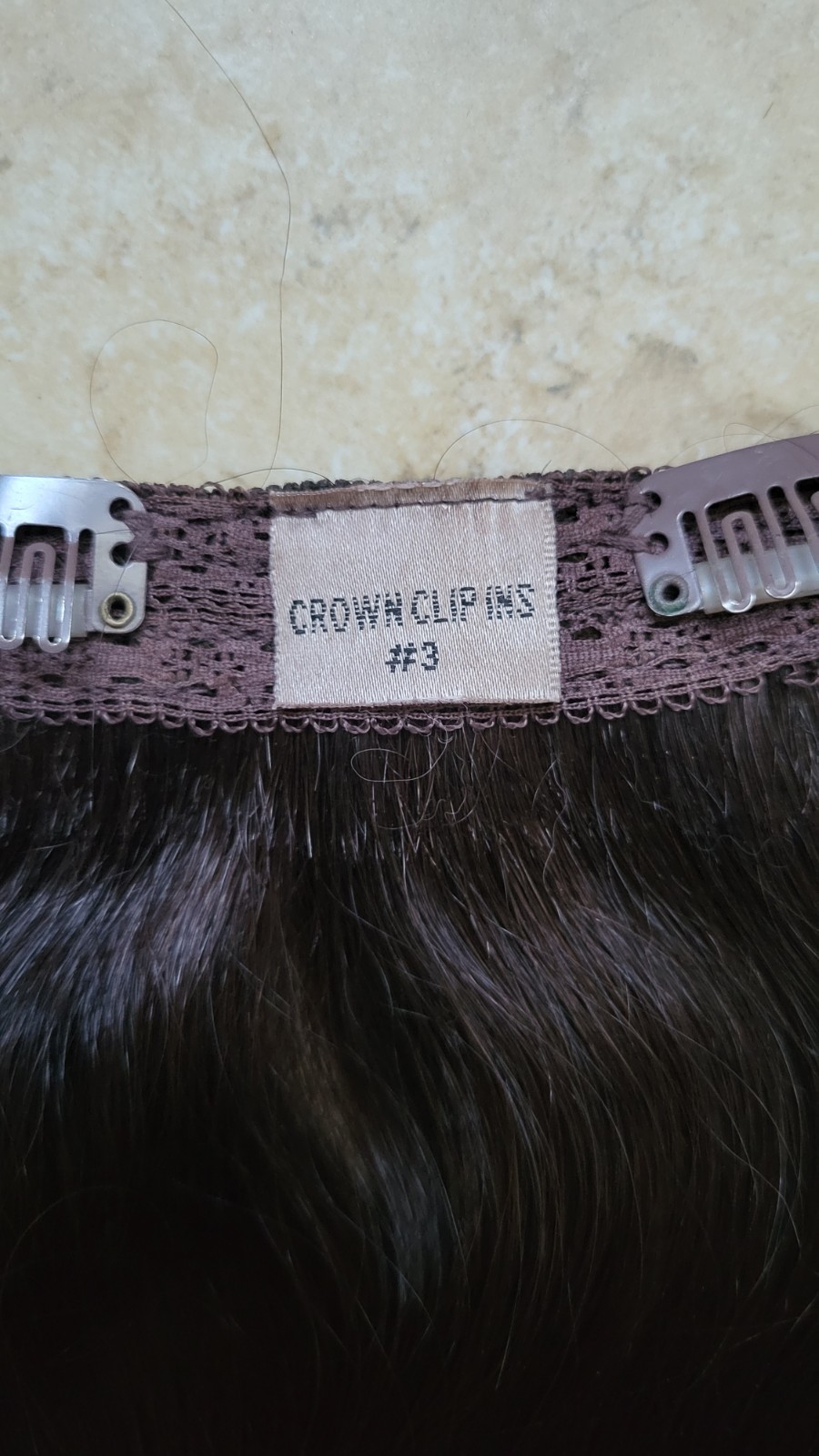 (1 Piece-Back Piece) Hidden Crown Clip In #3 Dark Brown Remy Human Hair 12″