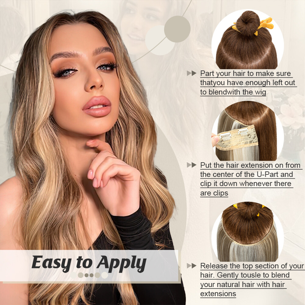 One Piece THICK 100% Real Natural Clip in Hair Extensions 3/4 Full Head as human