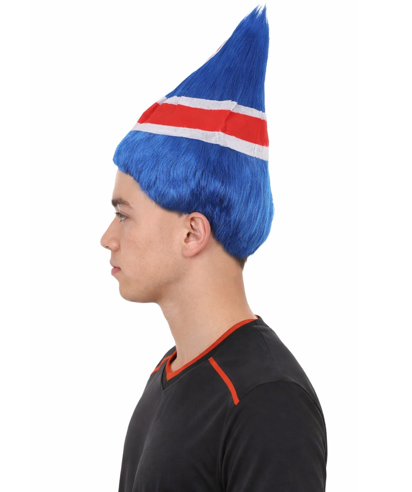 Iceland Flag Sport Troll Wig | Red Blue Troll Wig HM-796A