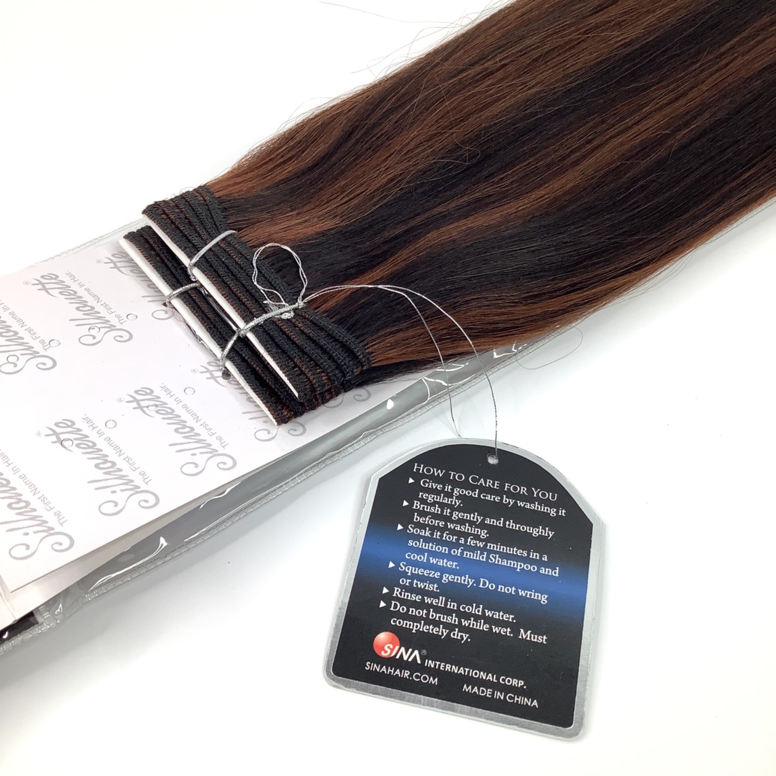 Silhouette 100% Human Hair Yaki Straight Weave 14″ P1B/33 Auburn & Black