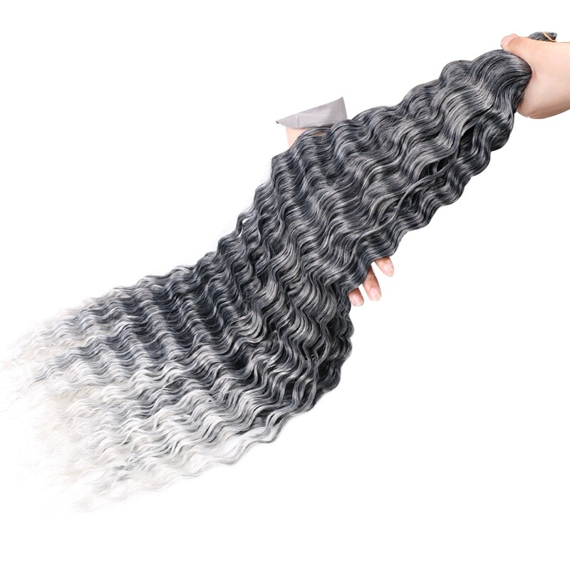32″ Long Deep Wave Crochet Braids Afro Curls Ocean Wave Braiding Hair Extensions