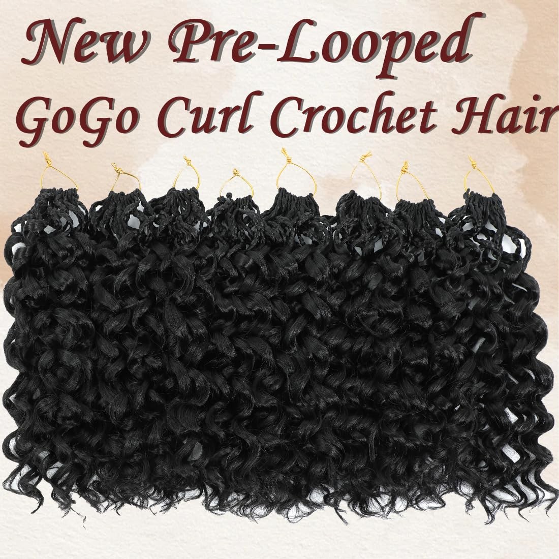 Pre looped Gogo Curl Crochet Hair 12 Inch 8 Packs Pre twisted Short Curly Cro…