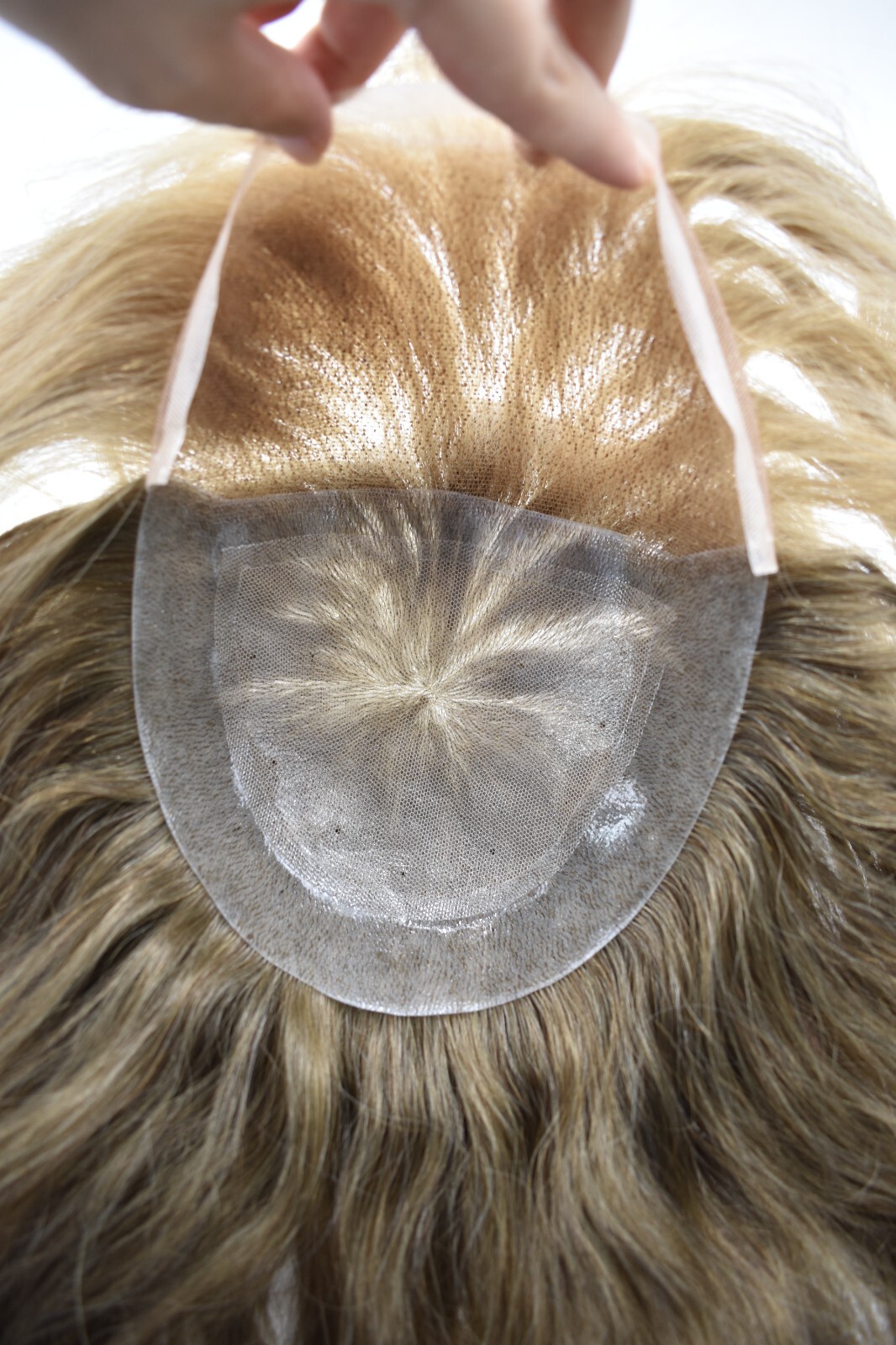 French Lace Front Mens Toupee Hairpiece Brown Blonde Poly Skin PU Hair System