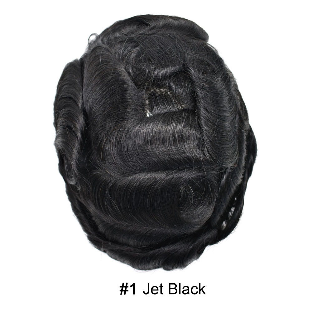 French Lace Front Mens Toupee Hairpiece Monofilament Hair System Replacement Wig