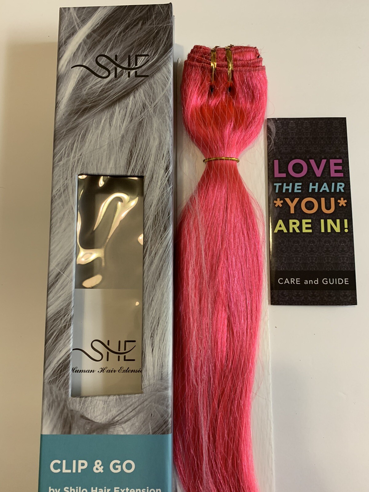 shebybeyoundthebeauty clip in human hair extensions #pink, 18”, 100 Grams