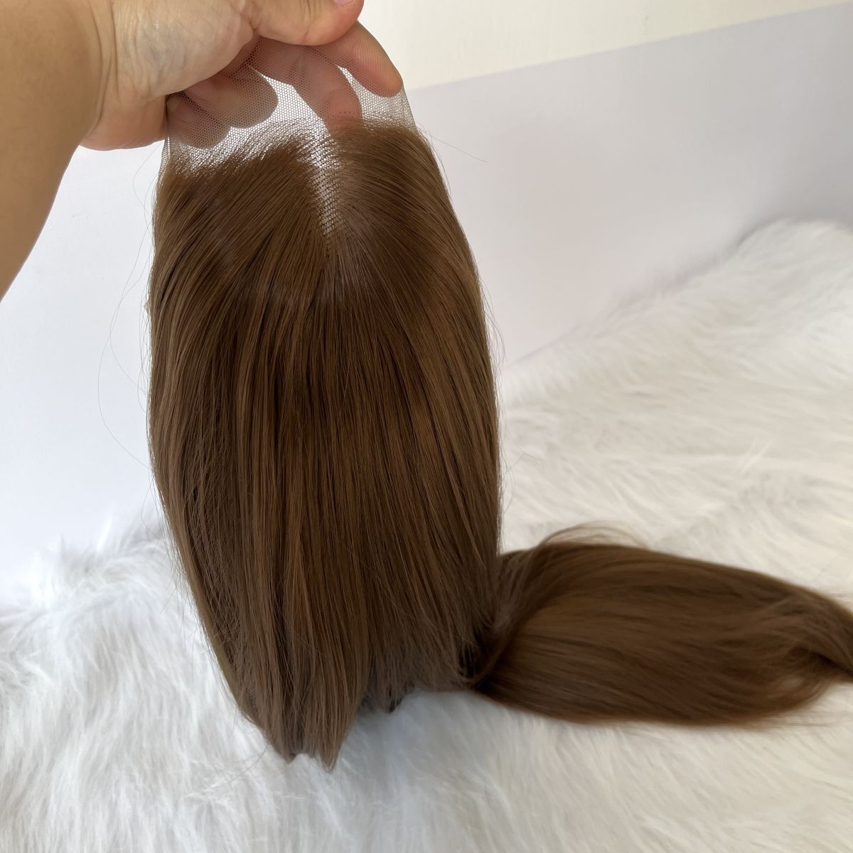 Heat Resistant Synthetic Hair T Lace Front Wigs Long Straight Brown