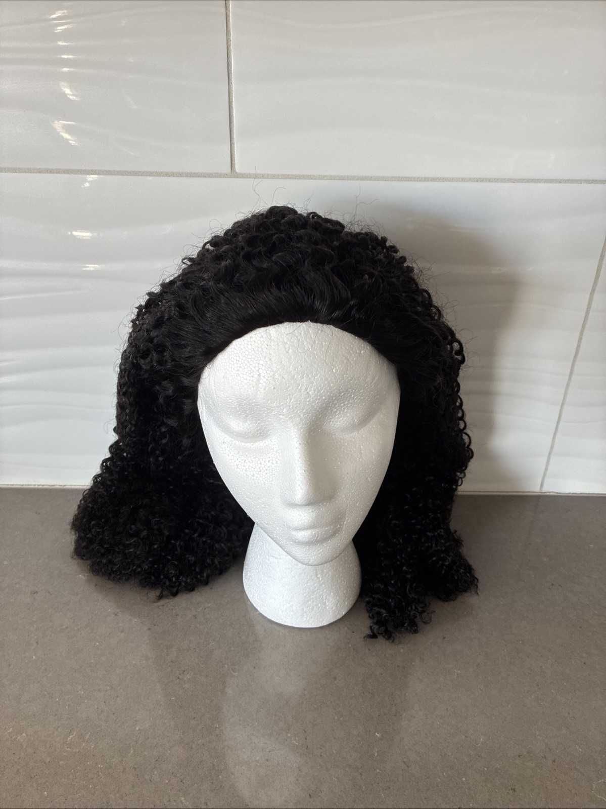 20” Lace Front Human Hair Wig Off Black 1B Kinky | New W/ Fast Shipping!
