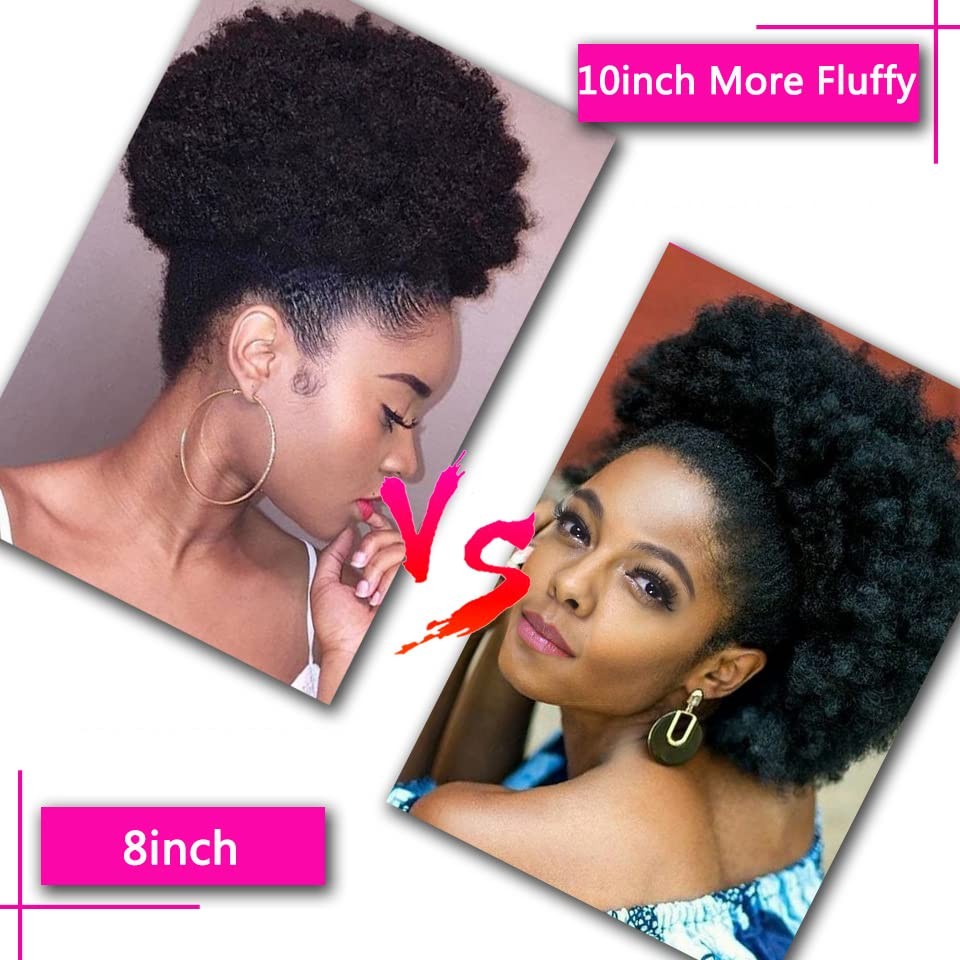 Big Afro Puff Drawstring Ponytail Extensions for Black 4b 4c Afro Kinky Curly…