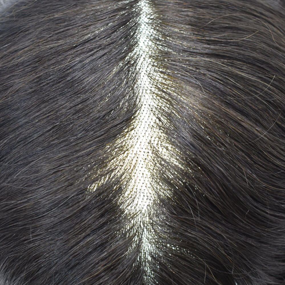 Toupee for Men Hairpiece Fine Mono Hair System Replacement Poly Skin Mens Wigs
