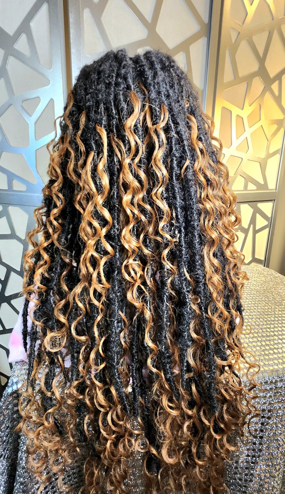 Boho Knotless Dreadlocks Wig 13×6 Lace Front Ombre Black Auburn Curly Ends