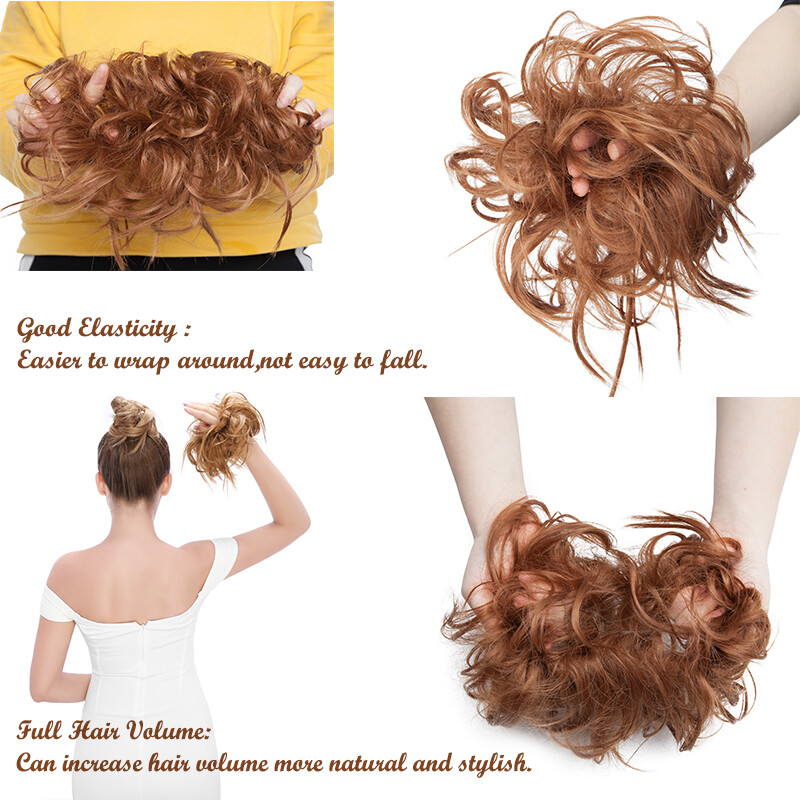 X-LARGE Messy Bun Hair Piece Scrunchie Updo Wrap Hair Extensions Thick as Human
