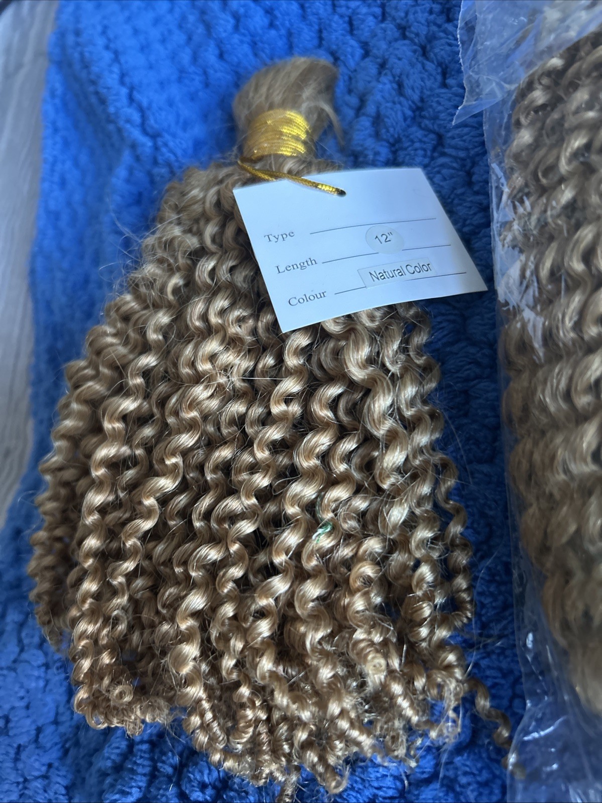 3 Bundles Human Hair 12” Bulk For Braiding NO WEFT Golden Blonde Color #27 FRESH