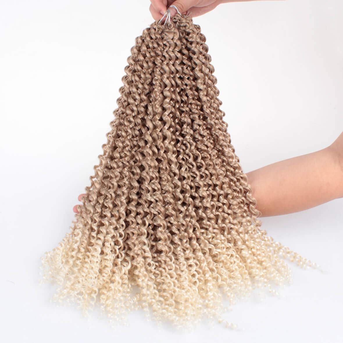 Leeven 24 Inch Long Water Wave Crochet Hair for Passion Twist 7 Packs Ombre Blon