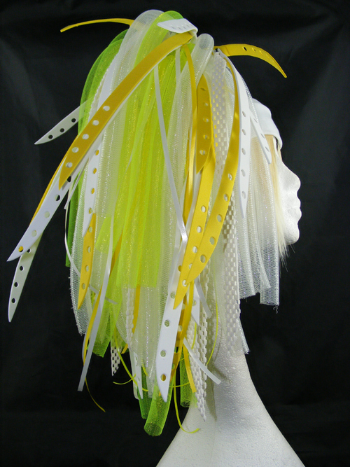 CYBERLOXSHOP YELLOWBLEACH CYBERLOX CYBER HAIR FALLS DREADS RAVE YELLOW WHITE