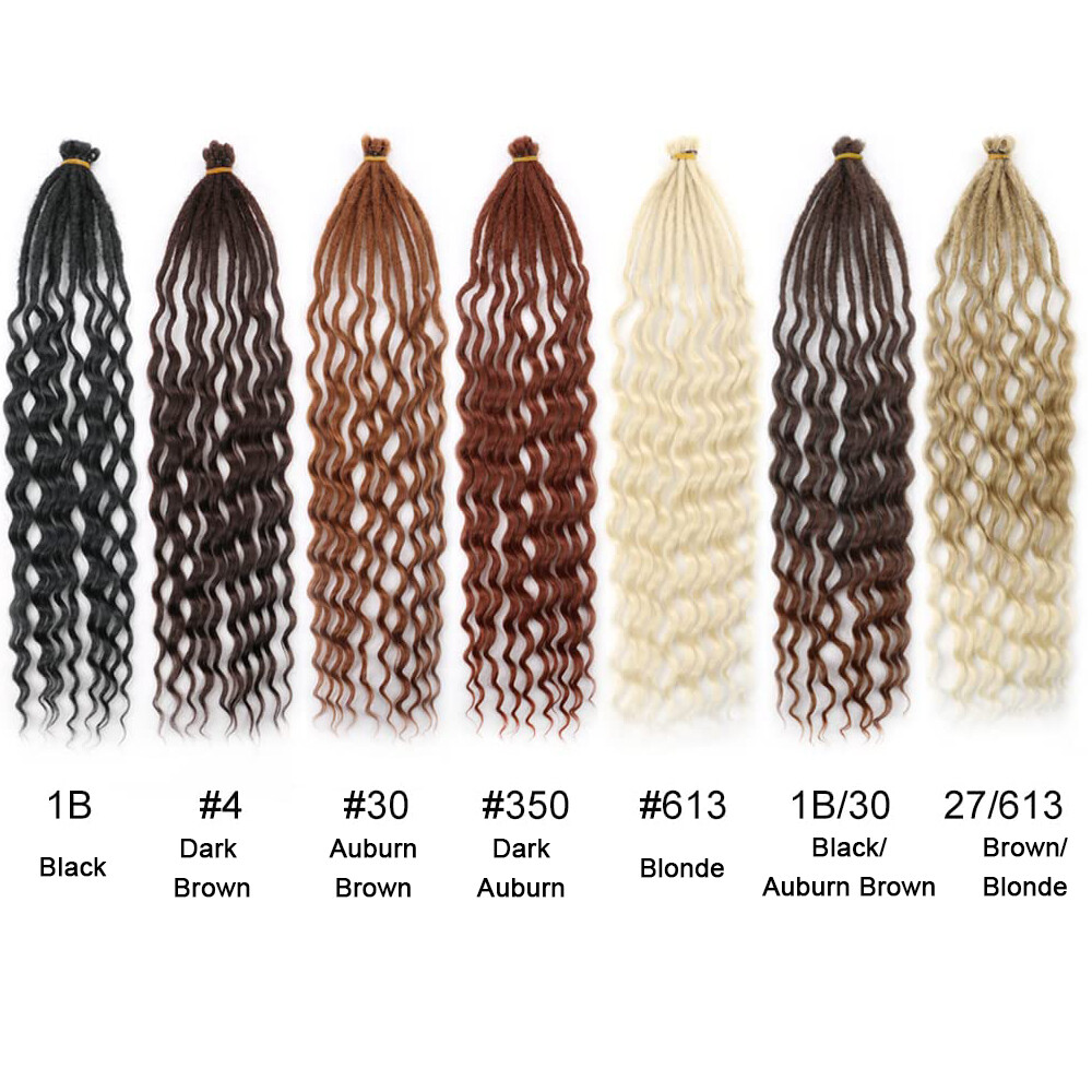 Soft 20″ Curly Boho Dreadlocks Pre-looped Braiding Dreads Extensions Synthetic