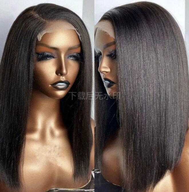 Italian Yaki Human Hair 13×4 Lace Front Wig Brazilian Light Yaki Straight Hair