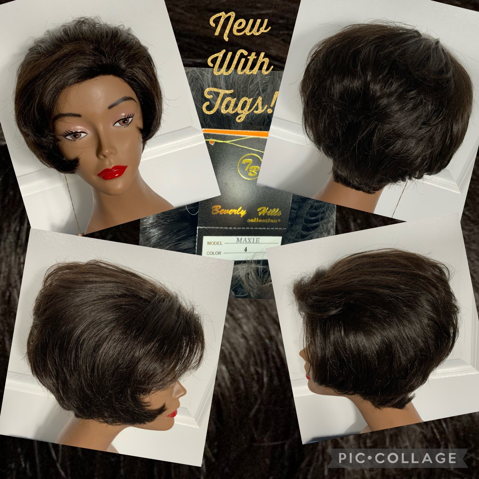 NEW! Tony of Beverly Wig Maxie #4 Dark Brown Elura Blend Side Bangs Average B-5