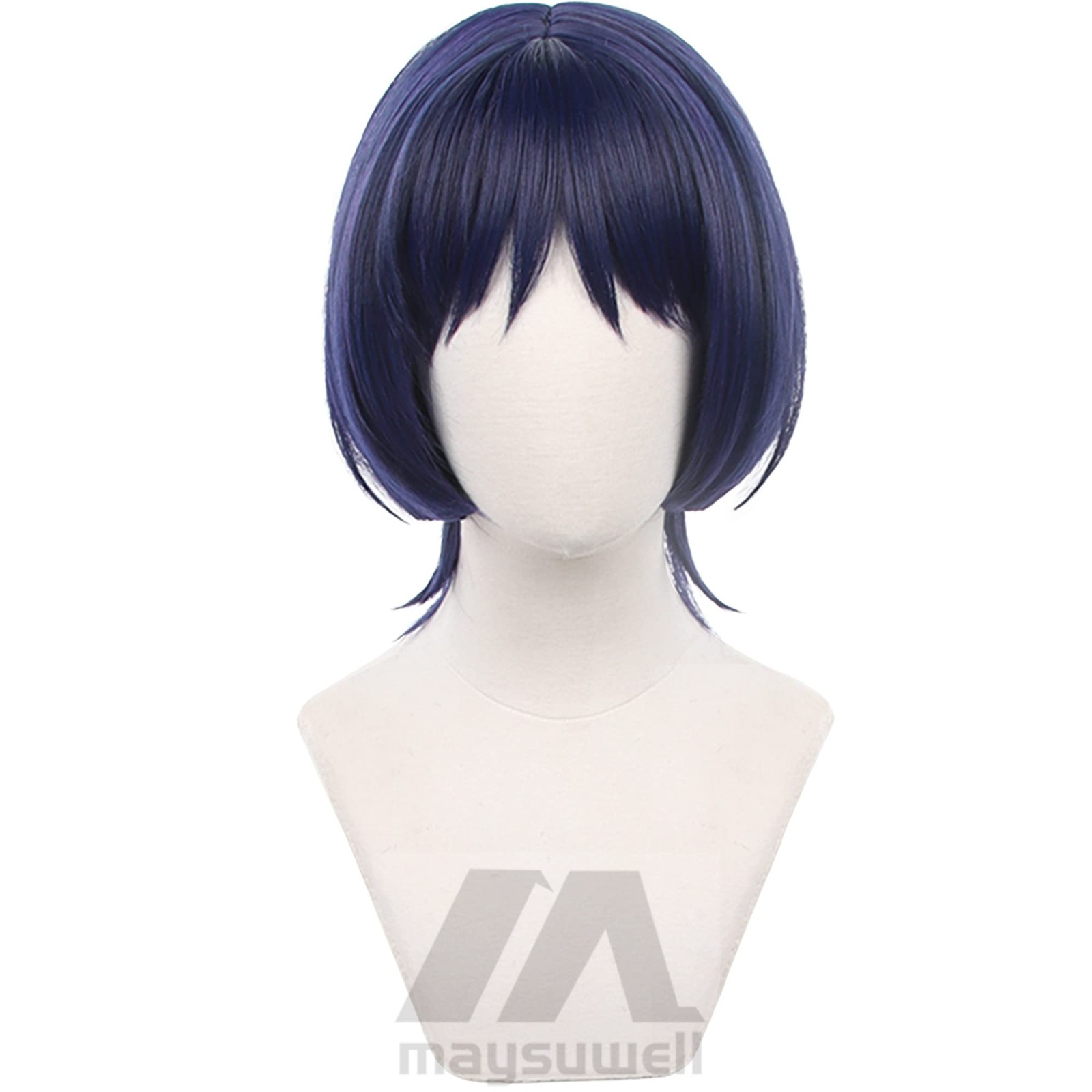 Dark Purple Mixed Light Purple Men Short Bob-Hair Wanderer Base Wig for Women…