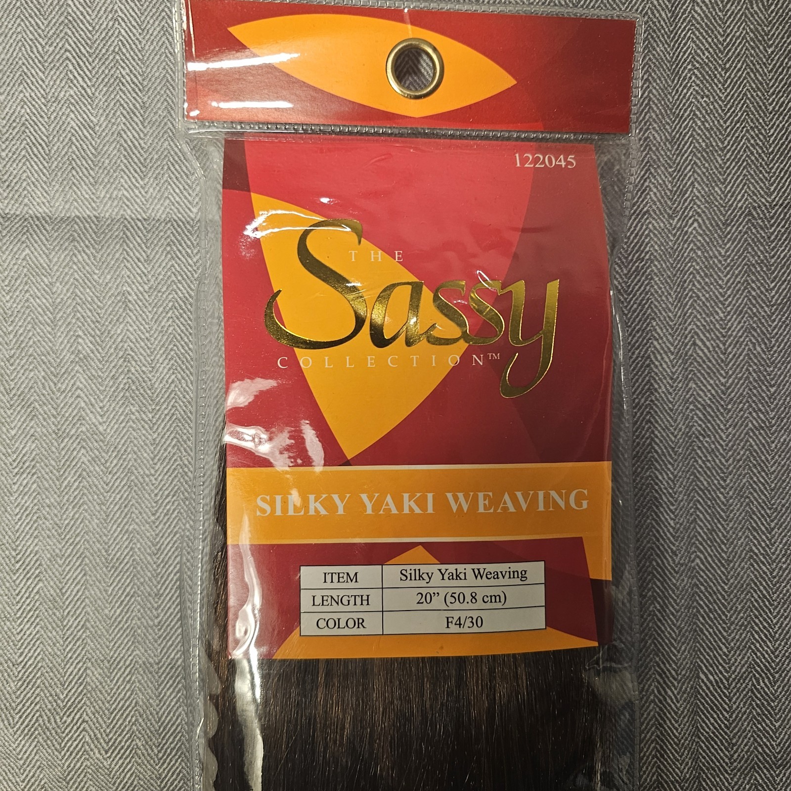 Sassy Collection 20″ F4/30 Silky Yaki Synthetic Weaving Hair – 1 Pack Sew-In