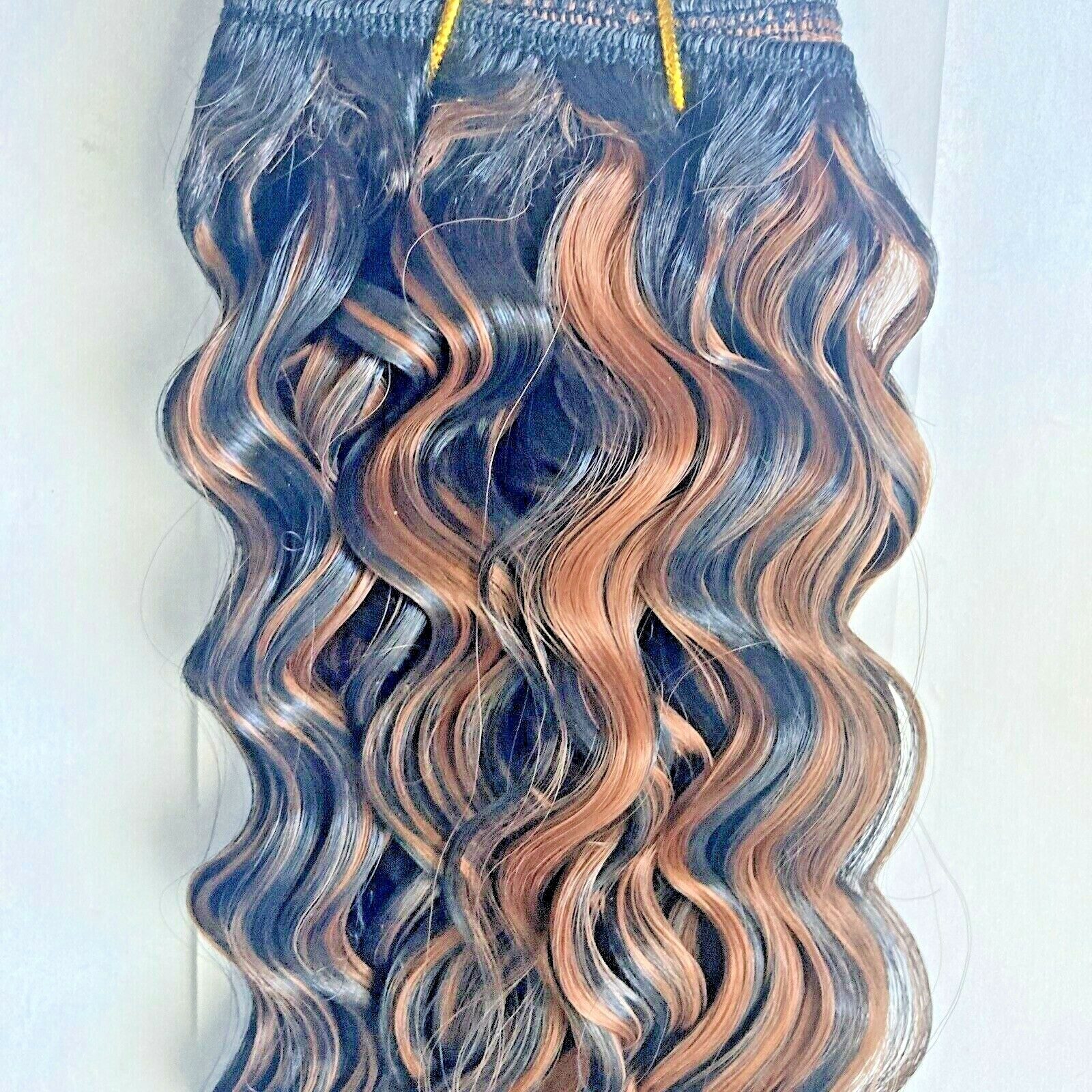 1 Packs Most Advanced Synthetic Wavy Hair Extensions Tangle Free 18″ Color:1B/30