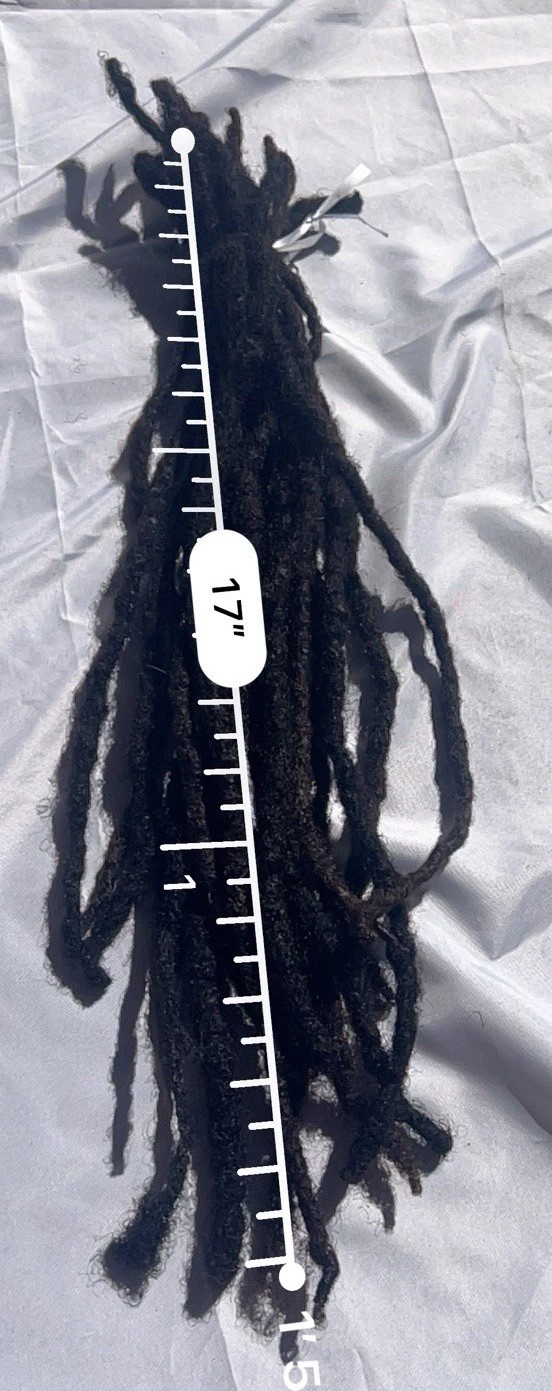 100 % Real Human Hair Dreadlocks 18 Pcs. 17” Long Color natural Black & brown