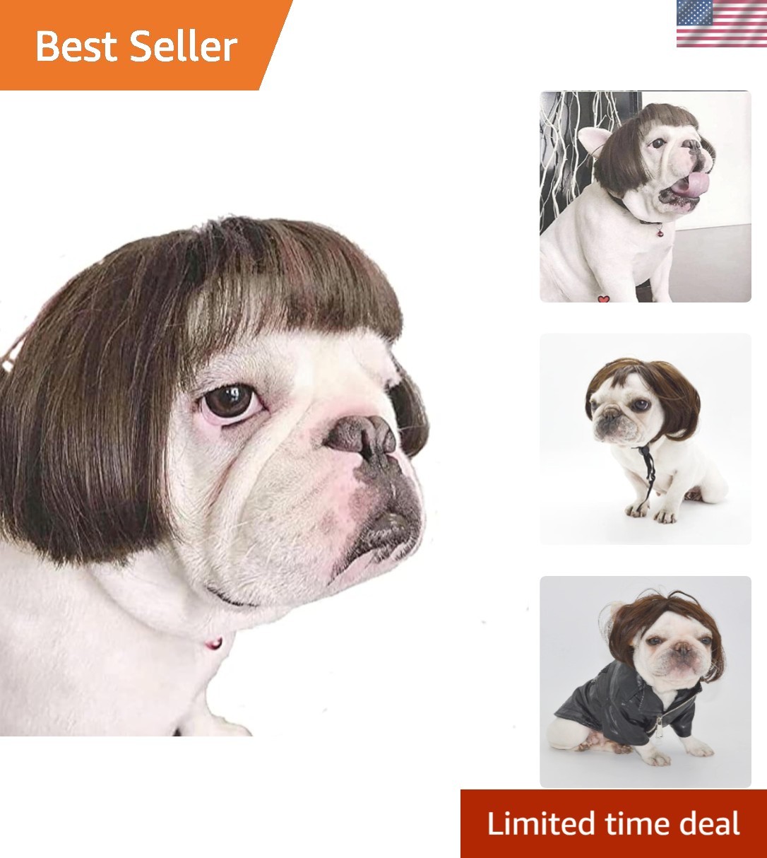 Versatile Black Brown Dog Costume Wig – Celebrate Halloween & Christmas