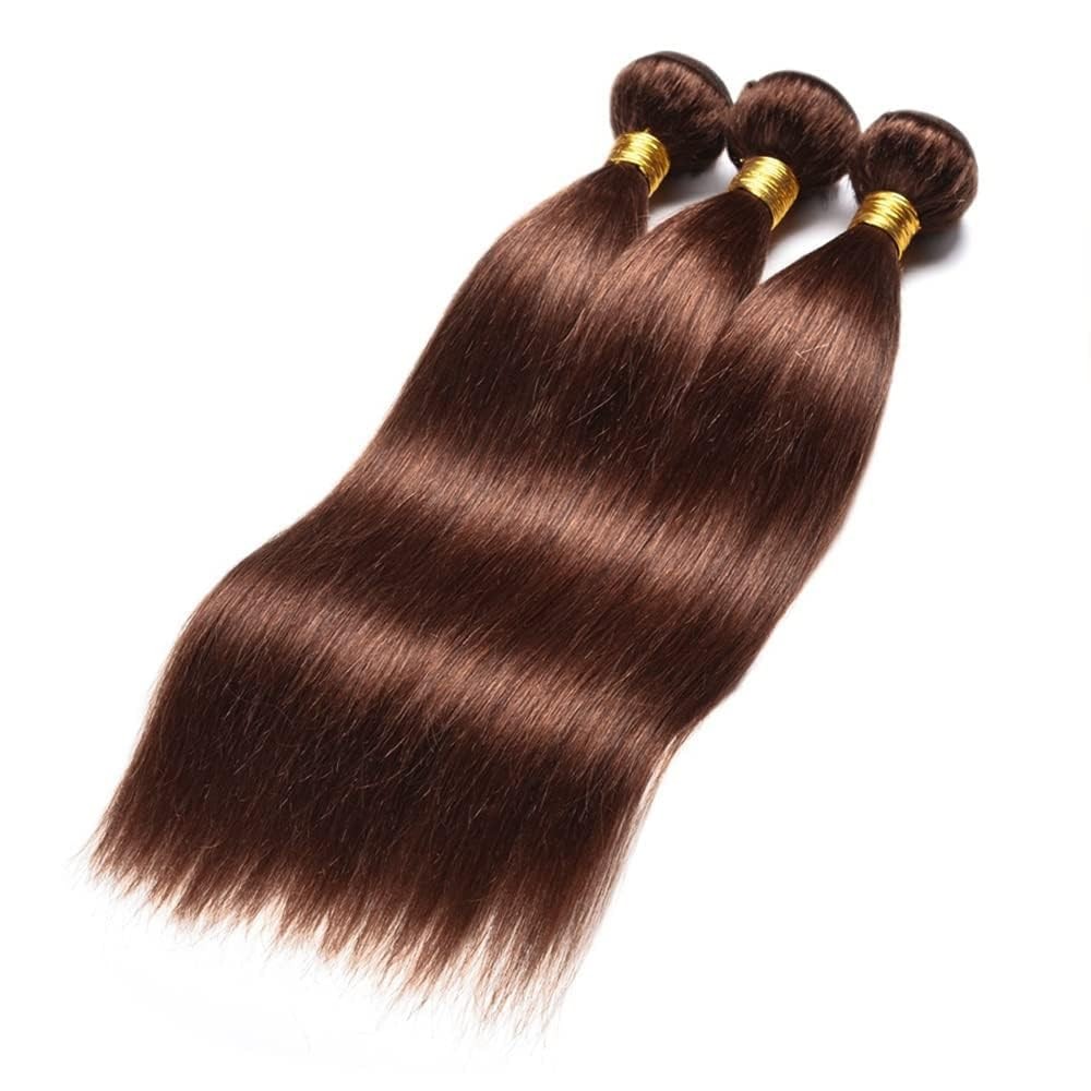Xddnamei Brazilian Virgin Human Hair Bundles Chocolate Brown Color 4 Straight