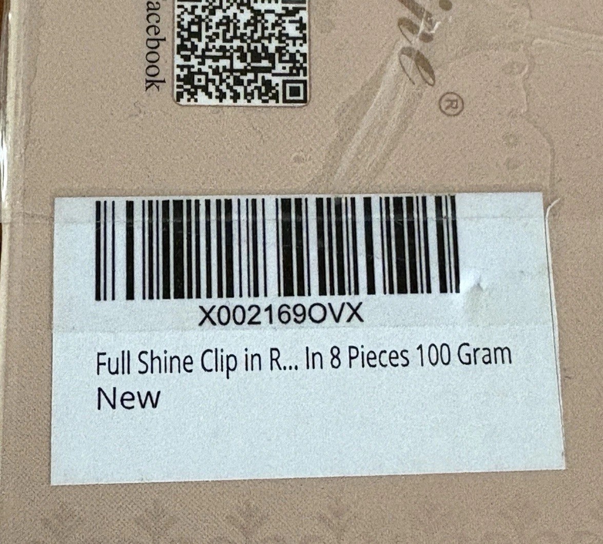 Full Shine Human Hair Clip In Mid Head Hair Extensions 8pcs 18″ Blonde 60# 100gr