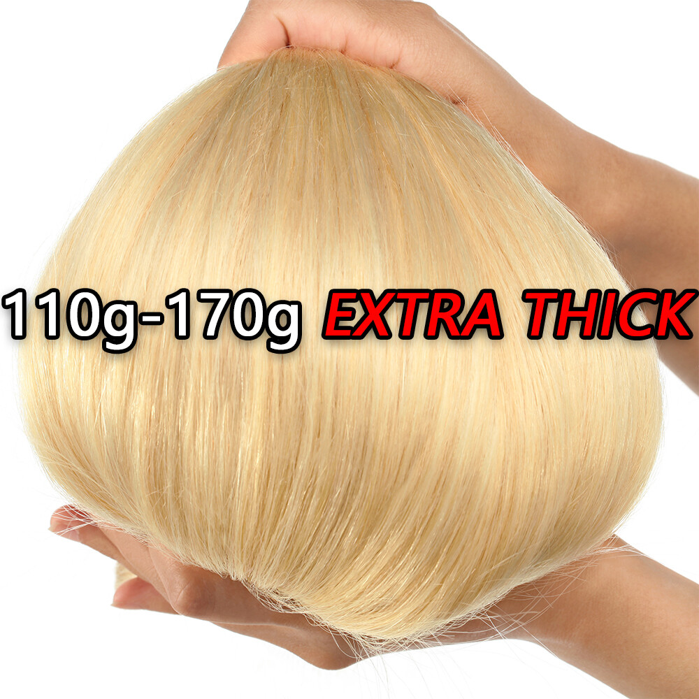 Double Weft 170G+ Clip In Real Remy Human Hair Extensions Full Head THICK Brown