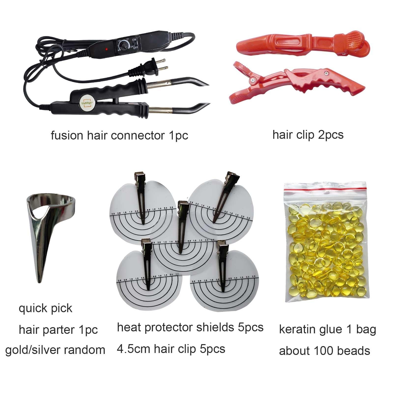 Hair Extension Connector Machine Kit – Pre-Bonded Keratin Flat Tips, Heat Wand,