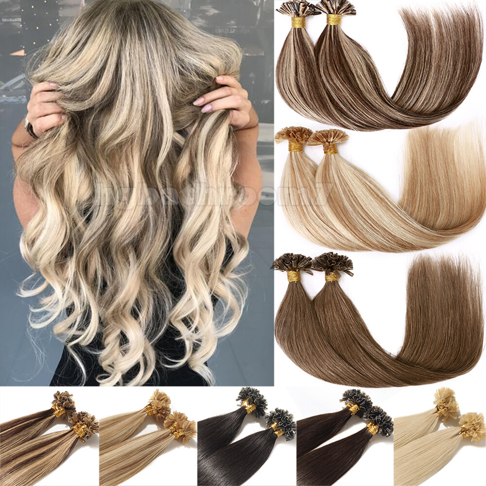CLEARANCE Keratin 1G/S Pre Bonded Nail U Tip Remy Human Hair Extensions Balayage