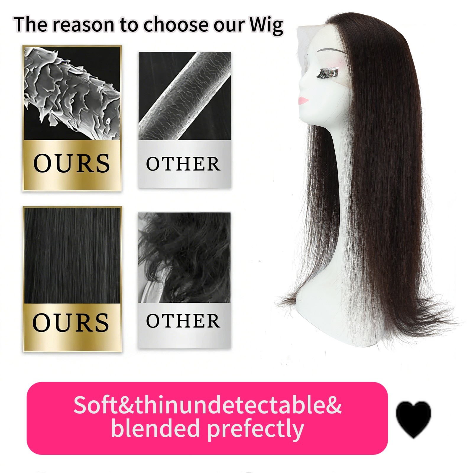 Woman Real Human Hair Jewish Wig Silk Base Sheitel Hand Tied Silk Top Kosher Wig